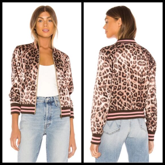 💕MOTHER💕 The Letterman Zip Jacket ~ Satin Bomber Jacket Wildcat Medium NWT - Picture 1 of 16
